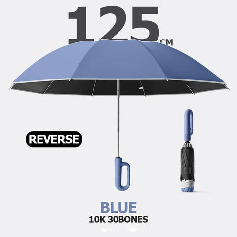 Large Windproof Automatic Umbrella – UV Protection & Reflective Stripes - OneSmartZone