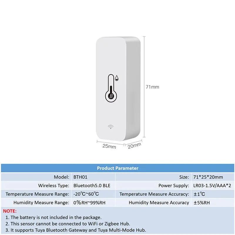 Tuya Smart Temperature & Humidity Sensor Mini – 2023 Upgrade Bluetooth-Compatible Thermometer Hygrometer with APP Remote Control - OneSmartZone