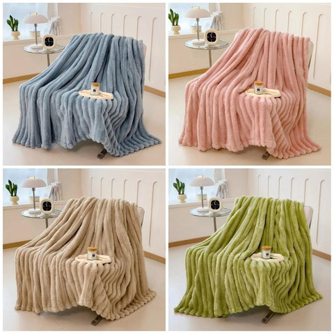 Thick Striped Multifunctional Blanket - OneSmartZone