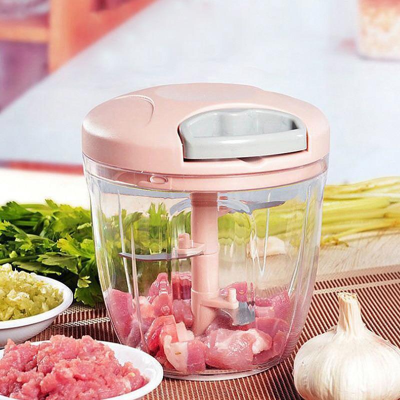 Manual Meat Mincer & Garlic Chopper – 500/900ML Kitchen Crusher for Vegetables, Onion, and Garlic - OneSmartZone