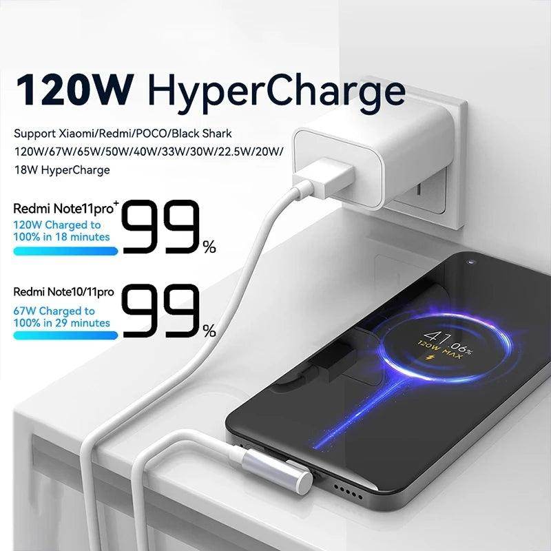120W Fast Charger for Xiaomi & Redmi – Ultra-Fast USB-A to Type-C Charging - OneSmartZone