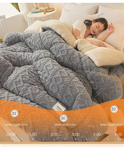 Super Thick Winter Blanket – Artificial Lamb Cashmere Weighted Comforter - OneSmartZone