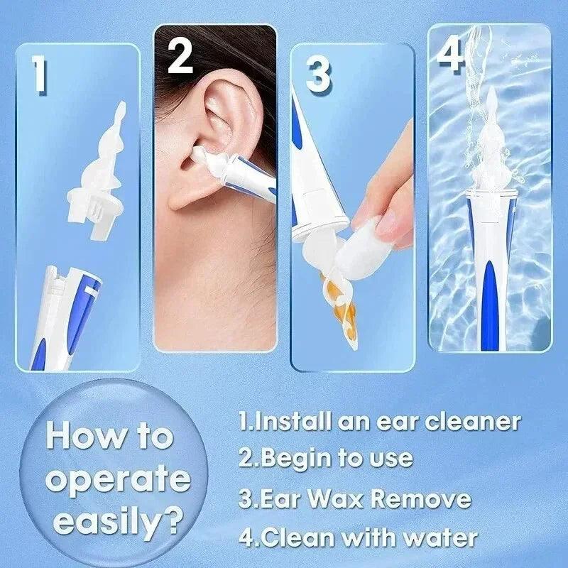 Ear Wax Remover Tool - Soft Silicone Cleaner with 16 Replacement Tips - OneSmartZone