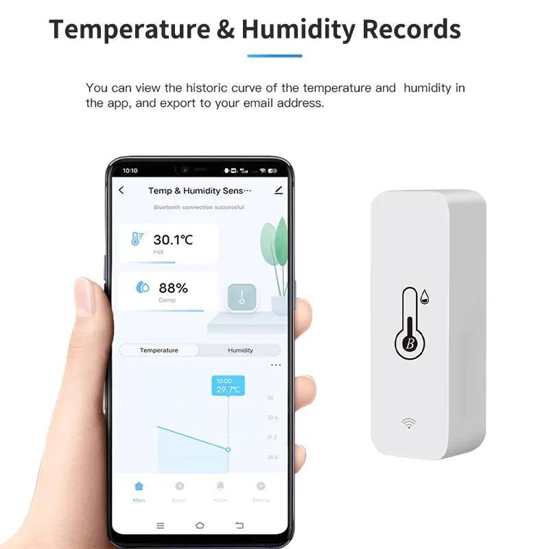 Tuya Smart Temperature & Humidity Sensor Mini – 2023 Upgrade Bluetooth-Compatible Thermometer Hygrometer with APP Remote Control - OneSmartZone