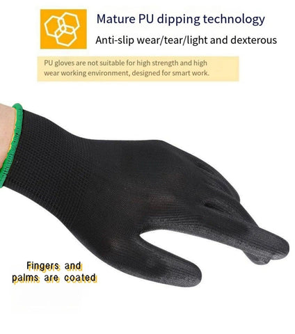 10 Pairs Durable Safety Gloves – Anti-Slip, Wear-Resistant, ESD Protection for Gardening & Woodworking - OneSmartZone