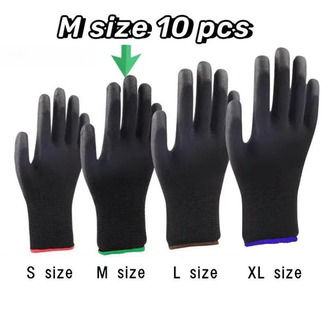 10 Pairs Durable Safety Gloves – Anti-Slip, Wear-Resistant, ESD Protection for Gardening & Woodworking - OneSmartZone