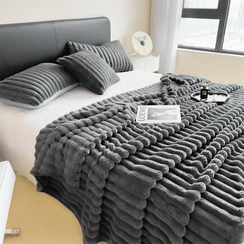 Thick Striped Multifunctional Blanket - OneSmartZone