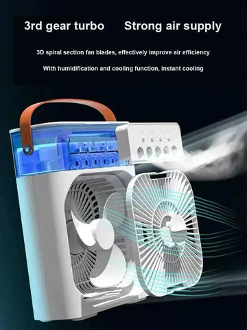 3-in-1 Mini Air Cooler – Portable Fan, Air Conditioner & Humidifier with LED Night Light - OneSmartZone