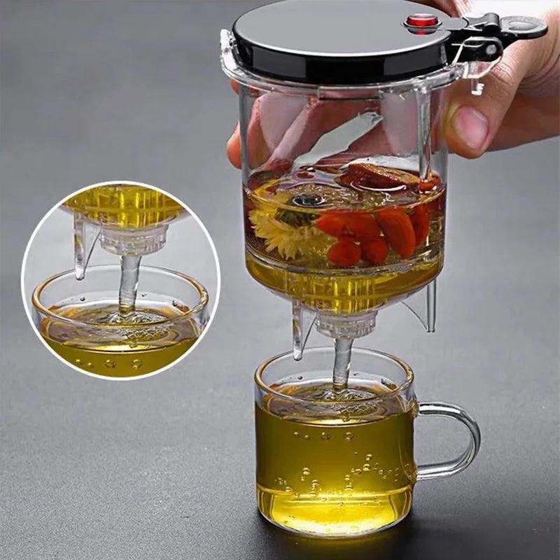 HMLOVE Heat Resistant Glass Teapot – Puer Kettle with Tea Infuser, High Borosilicate Glass, Perfect for Kung Fu Tea Ceremony - OneSmartZone