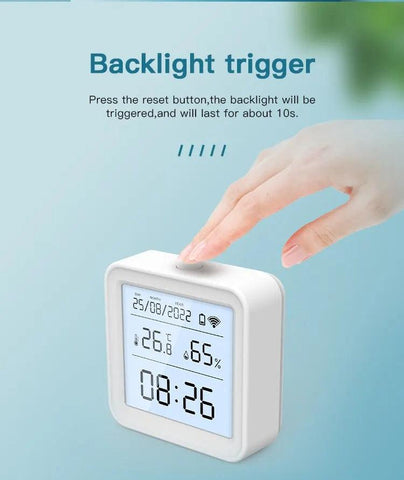 Tuya WiFi Smart Temperature & Humidity Sensor – Hygrometer Thermometer with Backlight, Alexa & Google Assistant Compatible - OneSmartZone