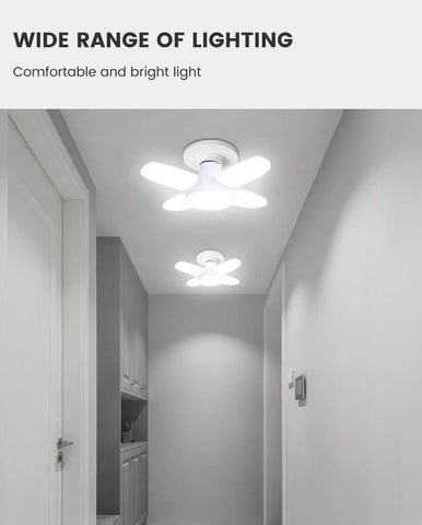 28W Foldable LED Bulb – E27 | 6500K White Light for Home, Warehouse & Garage - OneSmartZone