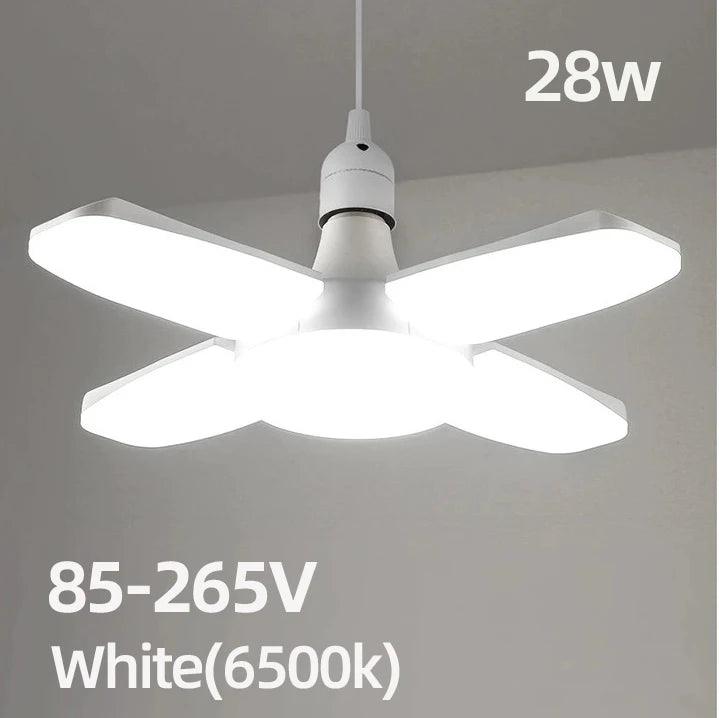 28W Foldable LED Bulb – E27 | 6500K White Light for Home, Warehouse & Garage - OneSmartZone