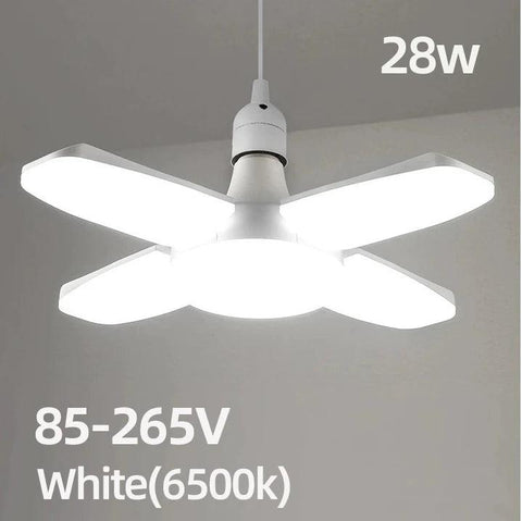 28W Foldable LED Bulb – E27 | 6500K White Light for Home, Warehouse & Garage - OneSmartZone