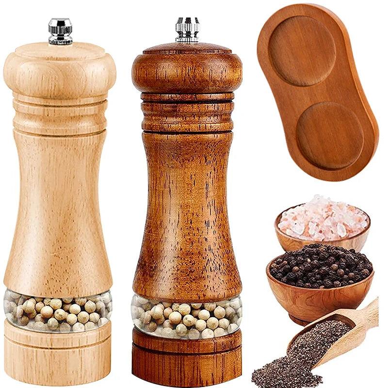 Manual Pepper Grinder Wooden Salt & Pepper Mills – Multi-purpose Spice Tool for Kitchen - OneSmartZone