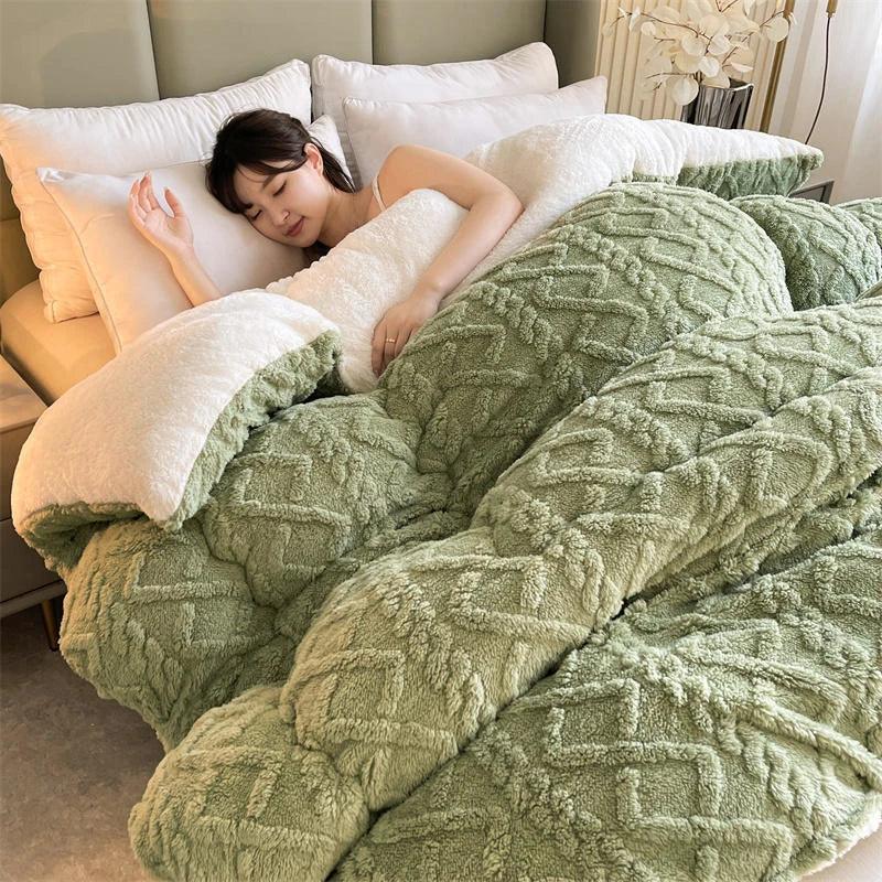 Super Thick Winter Blanket – Artificial Lamb Cashmere Weighted Comforter - OneSmartZone