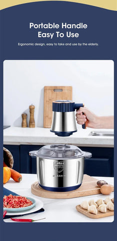 5L Electric Meat Grinder & Food Processor – Stainless Steel Multifunctional Chopper - OneSmartZone