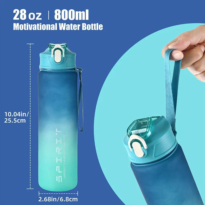 AquaPulse™ – Sports Water Bottle with Time Tracker & Straw - OneSmartZone