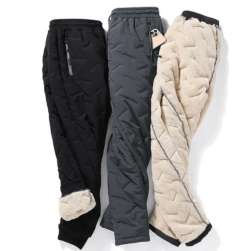 Winter Down Cotton Pants – Men’s Casual Waterproof Jogger Outdoor Cold-Proof Ski Pants (Up to 7XL) - OneSmartZone