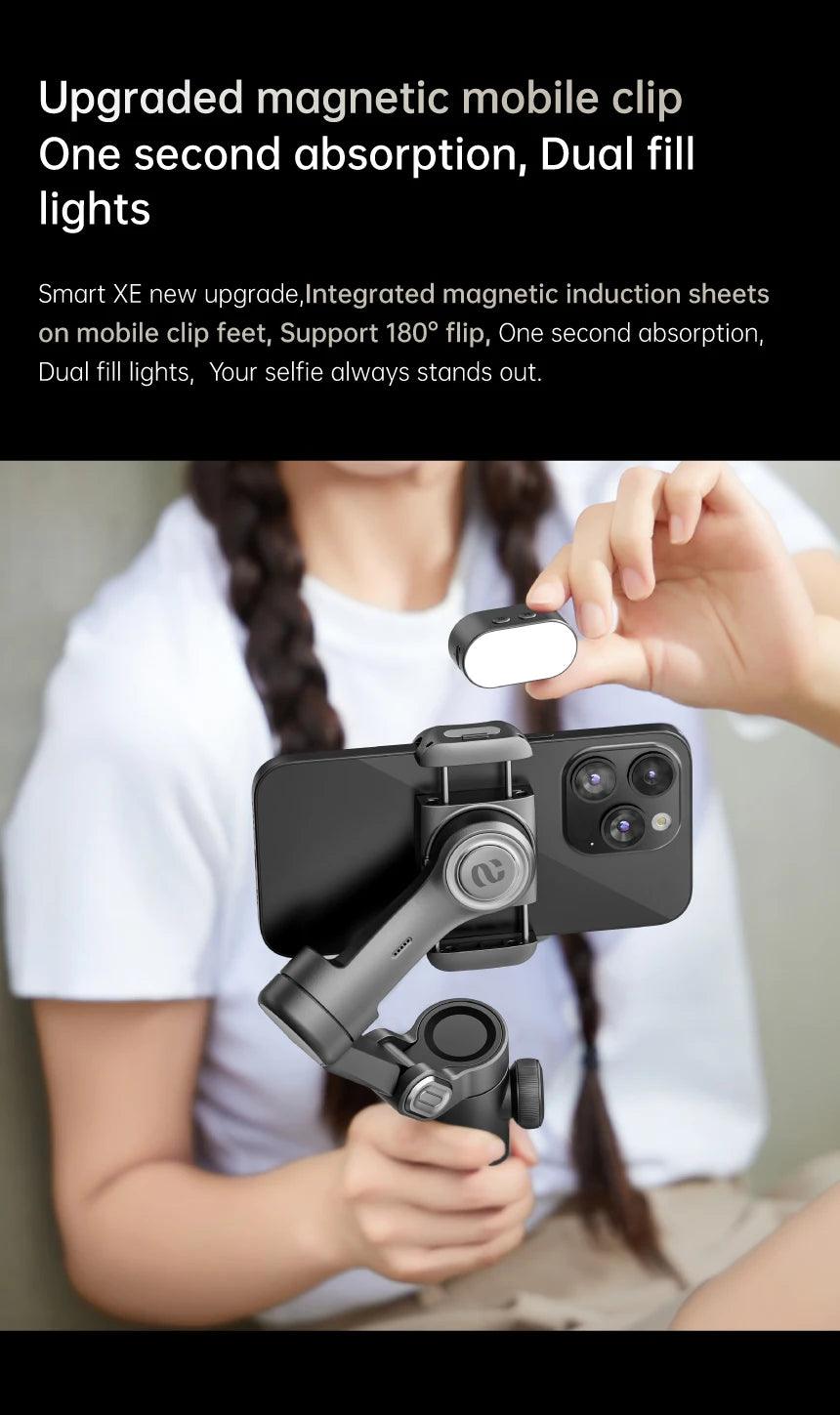 SteadyShot™ XE – 3-Axis Smartphone Gimbal with Fill Light - OneSmartZone