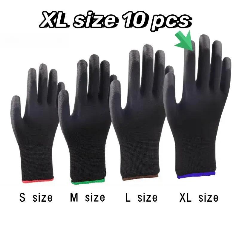 10 Pairs Durable Safety Gloves – Anti-Slip, Wear-Resistant, ESD Protection for Gardening & Woodworking - OneSmartZone