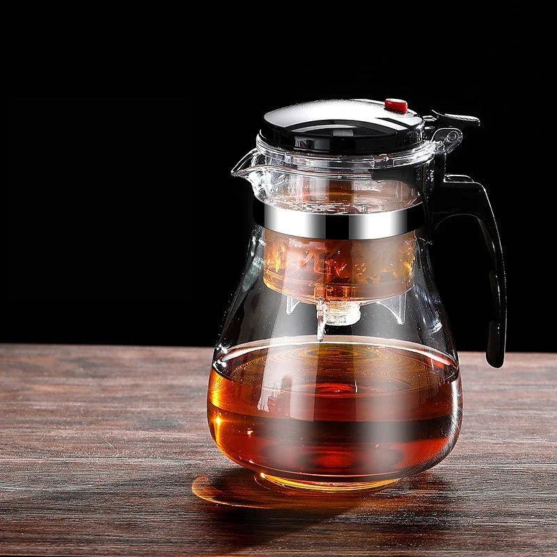 Heat-Resistant Glass Teapot – One-Click Filter Tea Maker & Coffee Pot - OneSmartZone