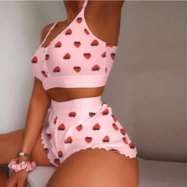 "2-Piece Women's Pajama Shorts Set | Soft Breathable Sleepwear | Stylish Comfort for All Seasons"