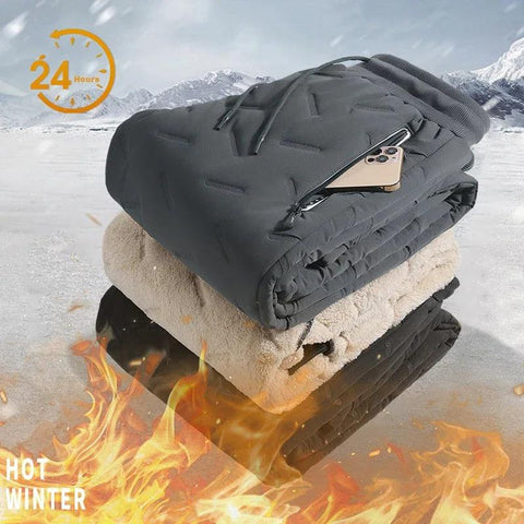 Winter Down Cotton Pants – Men’s Casual Waterproof Jogger Outdoor Cold-Proof Ski Pants (Up to 7XL) - OneSmartZone