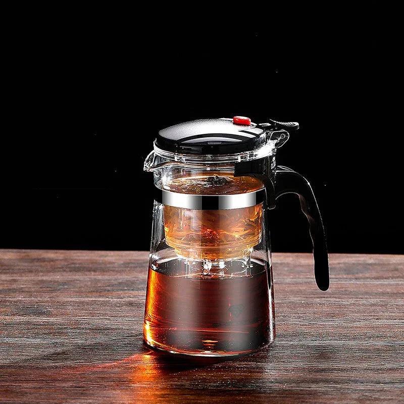 Heat-Resistant Glass Teapot – One-Click Filter Tea Maker & Coffee Pot - OneSmartZone