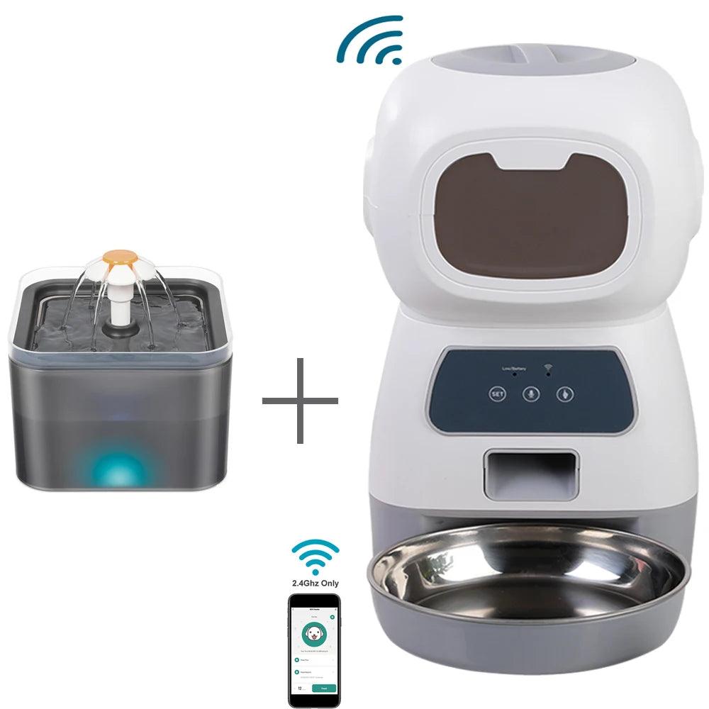 Smart Automatic Pet Feeder & Water Dispenser – 3.5L Food & 2L Water Fountain (WiFi Tuya) - OneSmartZone