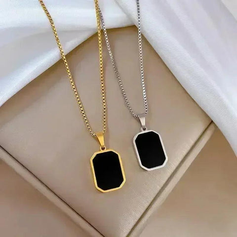 Elegant Korean Square Pendant Necklace – Gold Chain Jewelry for Women ✨ - OneSmartZone