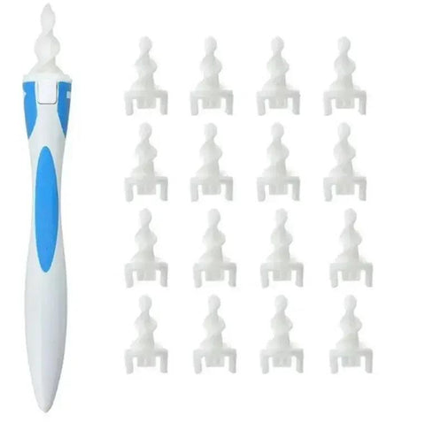 Ear Wax Remover Tool - Soft Silicone Cleaner with 16 Replacement Tips - OneSmartZone