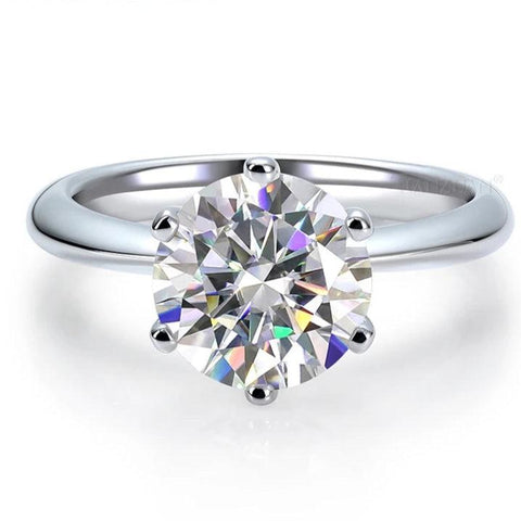 Moissanite Engagement Ring – 925 Sterling Silver, D Color, Multiple Carat Options - OneSmartZone