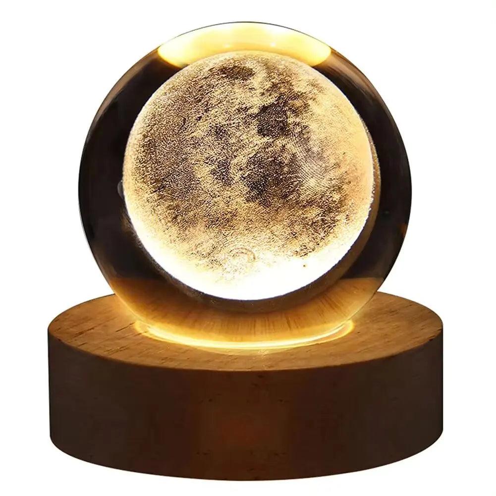 Unique 3D Crystal Ball Lamp with Galaxy & Planetary Projections – USB Night Light Plasma Ball for Cozy Atmosphere - OneSmartZone