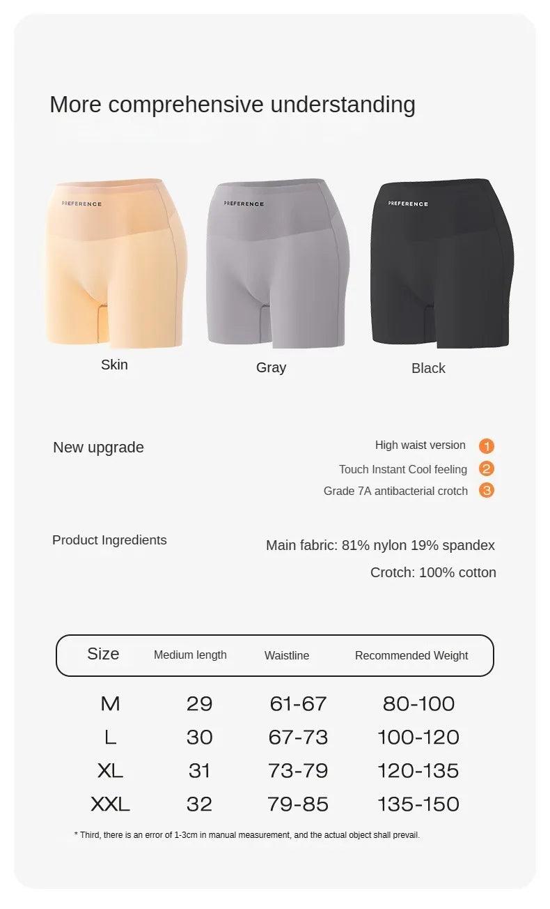 3PCS Plus-Size Protective Seamless Shorts – Ice Silk Safety Shorts for Women - OneSmartZone