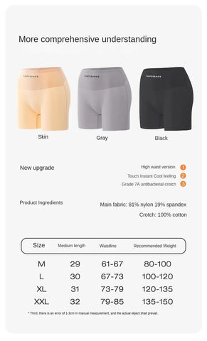 3PCS Plus-Size Protective Seamless Shorts – Ice Silk Safety Shorts for Women - OneSmartZone