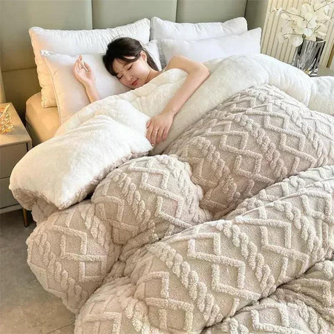 Super Thick Winter Blanket – Artificial Lamb Cashmere Weighted Comforter - OneSmartZone