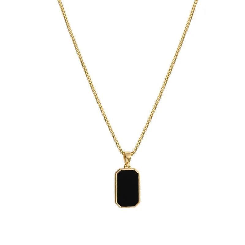 Elegant Korean Square Pendant Necklace – Gold Chain Jewelry for Women ✨ - OneSmartZone