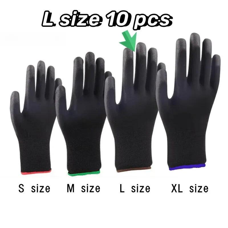 10 Pairs Durable Safety Gloves – Anti-Slip, Wear-Resistant, ESD Protection for Gardening & Woodworking - OneSmartZone