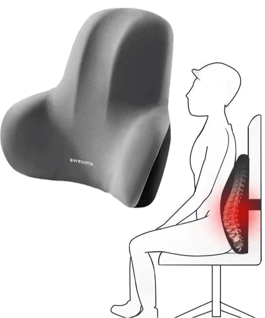 Memory Foam Lumbar Support Cushion – Back Pain Relief for Car, Office & Gaming Chairs - OneSmartZone