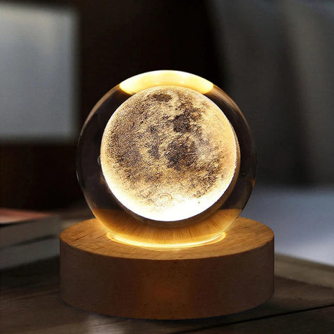 Unique 3D Crystal Ball Lamp with Galaxy & Planetary Projections – USB Night Light Plasma Ball for Cozy Atmosphere - OneSmartZone