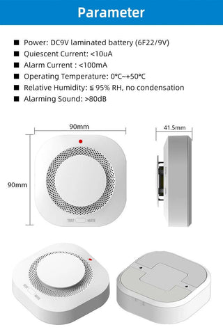 Independent Smoke Detector Sensor for Home & Warehouse Security – Smart Fire Alarm with Replaceable Battery - OneSmartZone