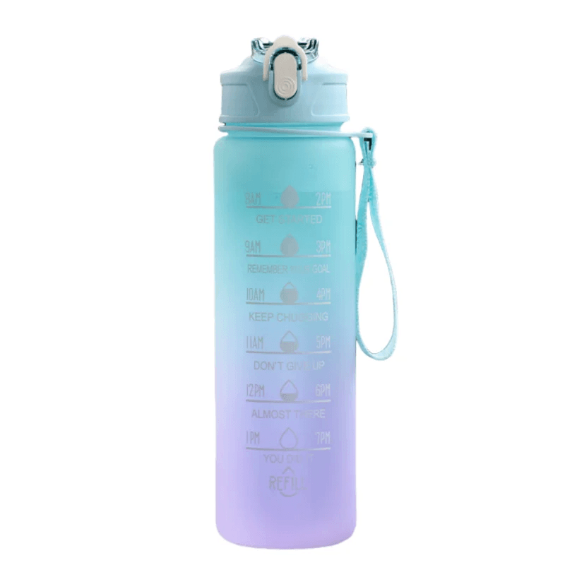 AquaPulse™ – Sports Water Bottle with Time Tracker & Straw - OneSmartZone