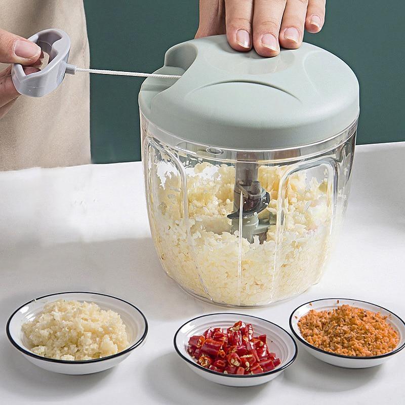 Manual Meat Mincer & Garlic Chopper – 500/900ML Kitchen Crusher for Vegetables, Onion, and Garlic - OneSmartZone