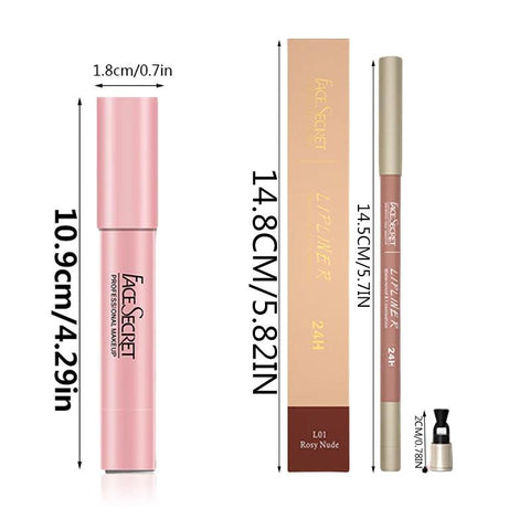 Matte Lipliner & Lipstick Set - Waterproof, Long-Lasting Soft Matte Lip Makeup - OneSmartZone