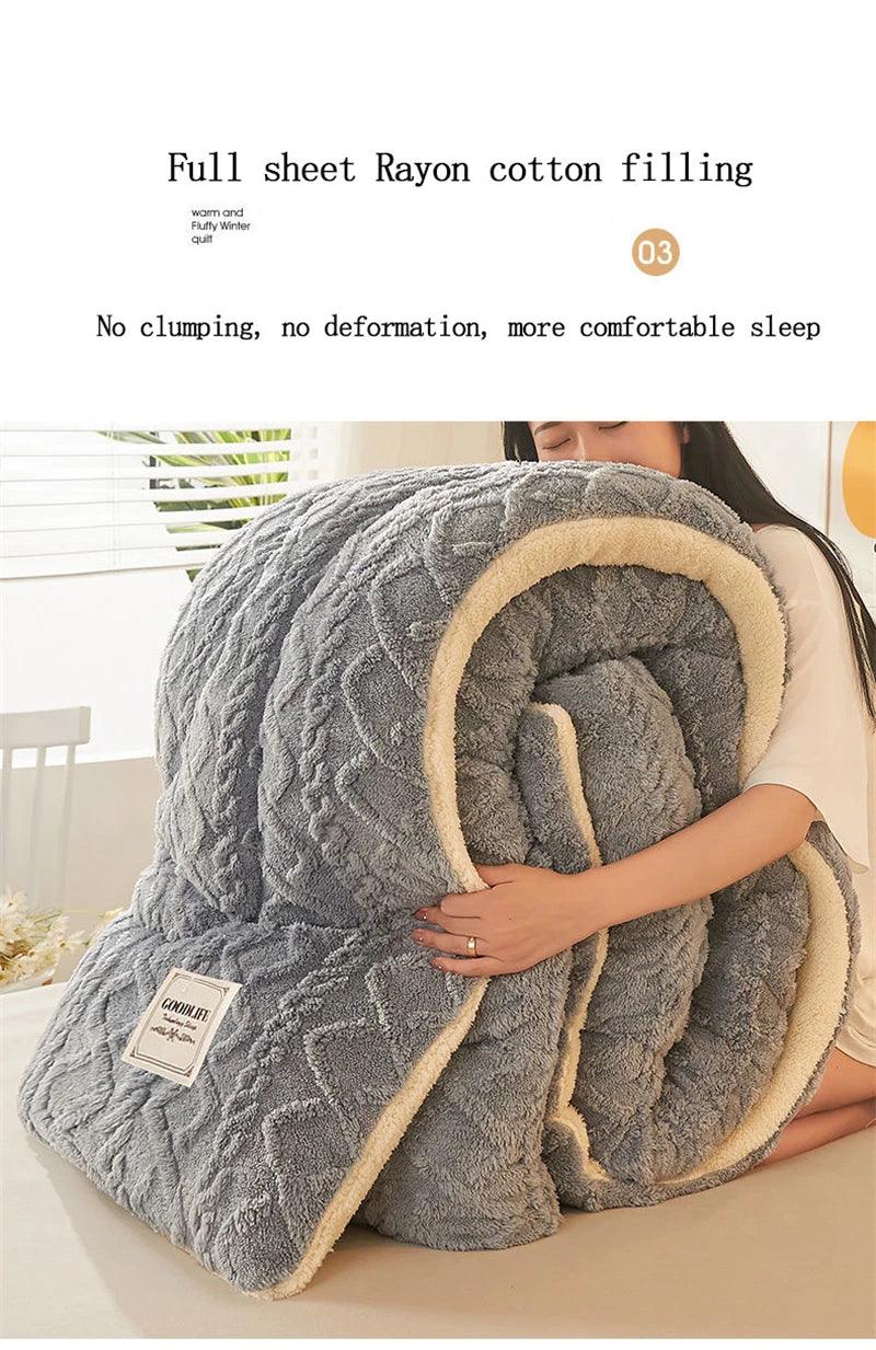 Super Thick Winter Blanket – Artificial Lamb Cashmere Weighted Comforter - OneSmartZone