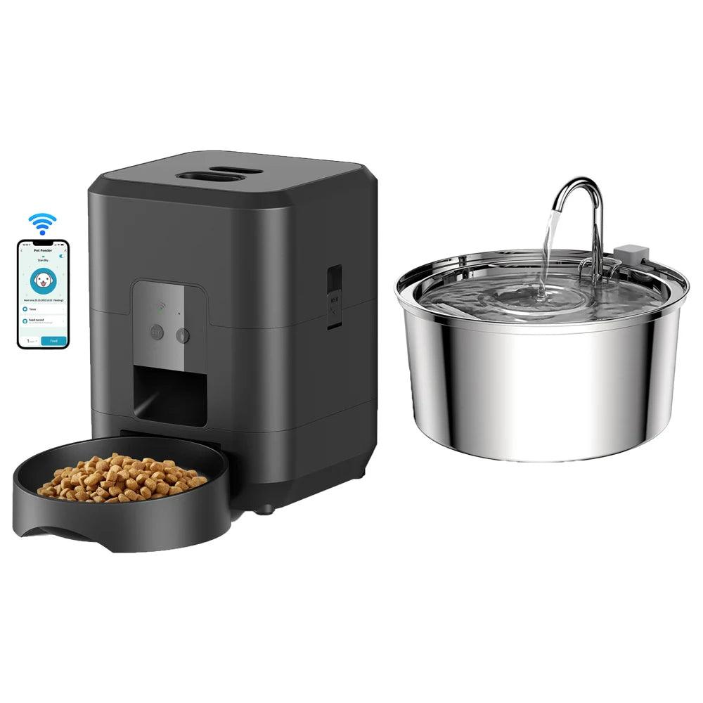 Smart Automatic Pet Feeder & Water Dispenser – 3.5L Food & 2L Water Fountain (WiFi Tuya) - OneSmartZone