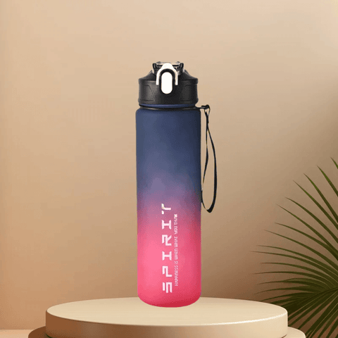 AquaPulse™ – Sports Water Bottle with Time Tracker & Straw - OneSmartZone