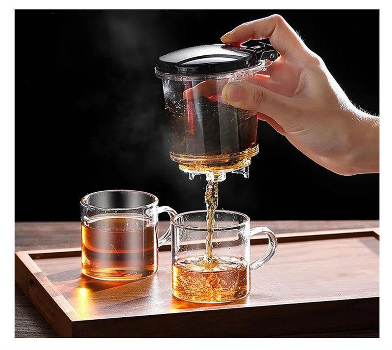 Heat-Resistant Glass Teapot – One-Click Filter Tea Maker & Coffee Pot - OneSmartZone