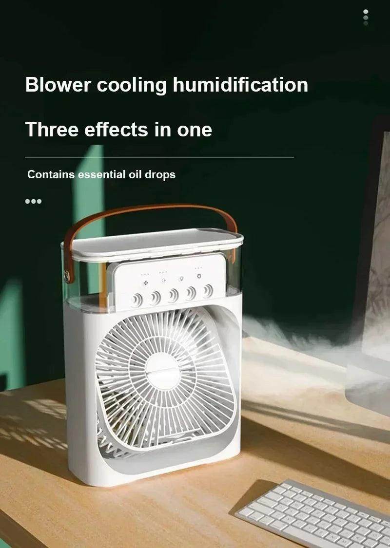 3-in-1 Mini Air Cooler – Portable Fan, Air Conditioner & Humidifier with LED Night Light - OneSmartZone
