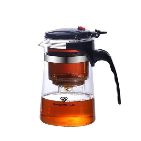 Heat-Resistant Glass Teapot – One-Click Filter Tea Maker & Coffee Pot - OneSmartZone